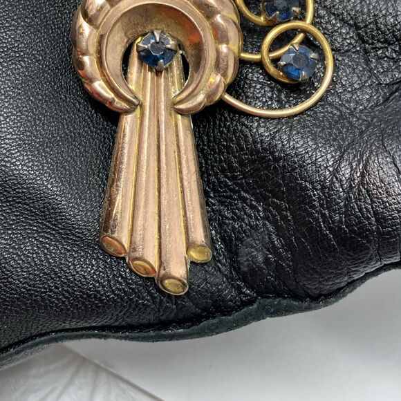 Harry Iskin Vintage 1/20 10k Brooch & Screw Back Earrings Set Art Deco 1940’s - Picture 8 of 13